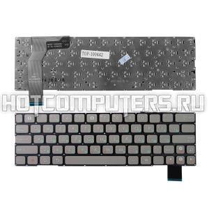 Клавиатура для ноутбука Asus 04G0K052KUK00-1 серая, без рамки, плоский Enter