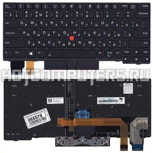 Клавиатура для ноутбука Lenovo 01YP080 черная с подсветкой и указателем