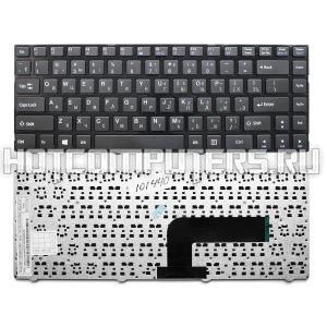 Клавиатура для ноутбука Clevo W840SU-T. Плоский Enter. Черная, с черной рамкой.