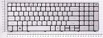 Клавиатура для ноутбуков Packard Bell TM81, TM86, TM87, TM89, LM98, TM94, TX86,  Gateway NV50, TK85, NV79 Series, p/n: NSK-ALD0R, PK130C87A04, SN7105B, русская, серебряная