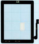 Сенсорное стекло (тачскрин) для планшет Apple iPad 3 черное с кнопкой Home