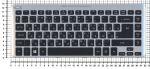 Клавиатура для ноутбуков Acer Aspire V5-431, V5-431P, V5-431G, V5-471, V5-471G, V5-471P, V5-471PG Series, p/n: 90.4TU07.I1R, MP-11F73US-4424, NSK-R8BBQ, русская, черная с серебряной рамкой и подсветкой
