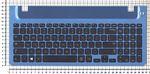 Клавиатура для ноутбуков Samsung 355V5C 350V5C NP355V5C Series, Русская, Чёрная рамка синяя