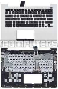 Клавиатура для ноутбука Asus VivoBook S300LA Series, p/n: MP-11N53SU-5281W, 13NB00Z1AM0321, черная с серебристым топкейсом
