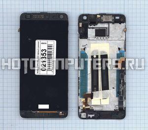 Модуль (матрица + тачскрин) для HTC One mini черный c рамкой, Диагональ 4.3, 1280x720 (SD+)