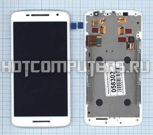 Модуль (матрица + тачскрин) для Motorola Moto X Play белый c рамкой, Диагональ 5.5, 1920x1080 (Full HD)