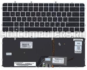 Клавиатура для ноутбука HP Envy 4-1000, Envy 6-1000 Series, p/n: 692759-001, PK130QJ1Z00, 9Z.N8LLC.001, черная с серебристой рамкой и подсветкой