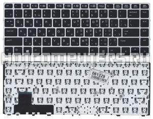 Клавиатура для ноутбука HP EliteBook Folio 9470M Series, p/n: 697685-001, SG-57400-XUA, 6037B0080301, черная с серебристой рамкой без указателя