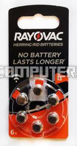 Батарейки rayovac no battery lasts longer 13 1,4V для слуховых аппаратов (6 шт/упаковка) 