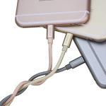 Кабель USB - Lightning MD818ZM/A, MQUE2ZM/A (Romoss) для Apple iPhone 5, 5C, 5S, 6, 6, 7 Plus плетеный, серый