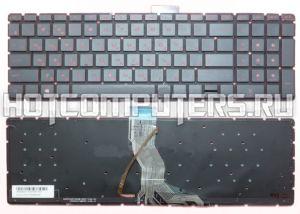 Клавиатура для ноутбука HP 15-ab, 15-ak, 15-bc, 17-ab, 17-g, Omen 15-ax Series, p/n: 9Z.NBWBW.001, NSK-CV0BW, 788603-001, черная с красной подсветкой