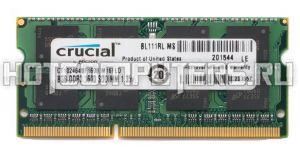 Модуль памяти Crucial 8GB SODIMM 2Rx8 DDR3L 1600
