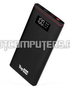 Внешний аккумулятор TopON TOP-T10 10000mAh QC3.0, QC2.0, Power Delivery. USB Type-C, MicroUSB, USB-порт, LED-экран. Черный