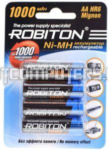 Аккумуляторная батарея ROBITON HR6 (AA) Ni-MH 1000mAh (4шт.)