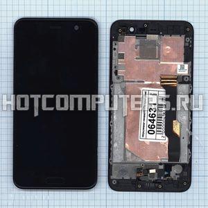 Модуль (матрица + тачскрин) для HTC U Play черный с рамкой