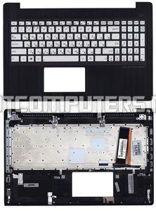 Клавиатура для ноутбука Asus G550JK, N550, N550JA, N550JK, N550JV, N550LF Series, p/n: 90NB00K1-R32UK0, 90NB00K1-R31WB0, 90NB00K1-R31UK0, серебристая с черным топкейсом