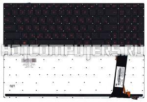 Клавиатура для ноутбука Asus N550, Q550, N750 Series, p/n: 0KNB0-6625US00, NSK-UPN0R, 9Z.N8BBU.L0R, черная с поддержкой красной подсветки