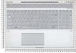 Клавиатура для ноутбука HP Envy 15-CN, 15-CP Series, серебристая с серебристым топкейсом и подсветкой