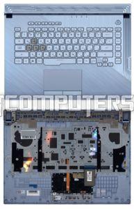 Клавиатура для ноутбука Asus Strix G15 G512LWS топ-панель серебристая