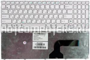 Клавиатура для ноутбуков Asus K52, A52, G51, G60, G73, N61 Series, p/n: 04GNV32KRU00-1, V090562AS1, NSK-UGJ01, русская, белая рамка, белые кнопки