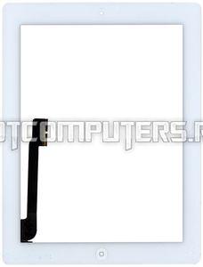 Сенсорное стекло (тачскрин) для планшета Apple iPad 3 белое с кнопкой Home