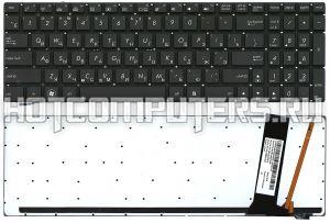 Клавиатура для ноутбука Asus N56, N76 Series, p/n: 9Z.N8BSQ.10R, 9Z.N8BBQ.G0R, 0KNB0-6120RU00, черная с белой подсветкой