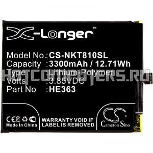 Аккумулятор CameronSino CS-NKT810SL для смартфона Nokia 8.1, TA-1119, TA-1128 (HE362, HE363, HE377) 3300mAh