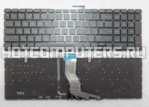 Клавиатура для ноутбука HP Pavilion 15-ab, 15-ab000, 15-cb, 15z-ab100 Series, p/n: 9Z.NBWBW.001, NSK-CV0BW, 788603-001, черная с зеленой подсветкой