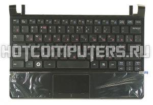 Клавиатура топ панелью для ноутбуков Samsung N350 Series, Черная, Русская, Топ кейс Чёрный