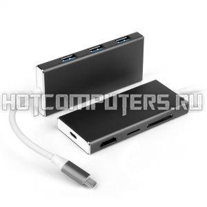 USB-концентратор 7 в 1. USB 3.0, USB-C, HDMI, SD/microSD картридер. Кабель 9.5 см.