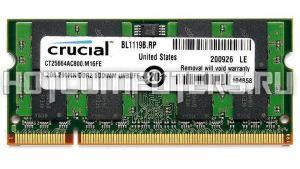 Модуль памяти CRUCIAL, KCT25664AC800, DDR2- 2GB, 800МГц (PC6400), SO-DIMM, Ret