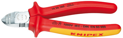 (KN-1426160) Кусачки боковые электроизолированные для удаления изоляции 14 26 160, KNIPEX KN-1426160