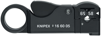 (KN-166005SB) Стриппер для снятия изоляции с коаксиальных кабелей 16 60 05 SB, KNIPEX KN-166005SB