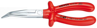 (KN-2627200) Круглогубцы с плоскими губками с режущими кромками, 200 мм, 26 27 200, KNIPEX KN-2627200