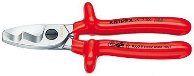 (KN-9517200) Ножницы для резки кабелей с двойными режущими кромками 95 17 200, KNIPEX KN-9517200