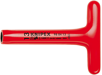 (KN-980410) Ключ гаечный торцовый с прочной Т-образной ручкой 98 04 10, KNIPEX KN-980410