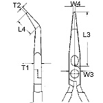 Круглогубцы с плоскими губками с режущими кромками, 200 мм, 26 12 200, KNIPEX KN-2612200