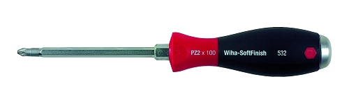 (WI-03245) Отвертка Wiha SoftFinish для винтов Pozidriv PZ1 x 80 мм, с набалдашником, 03245