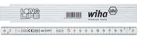 (WI-27057) Метр складной Longlife 2 м, белый, WIHA 27057