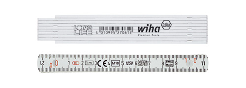 (WI-27062) Метр складной Longlife 1 м, белый, WIHA 27062