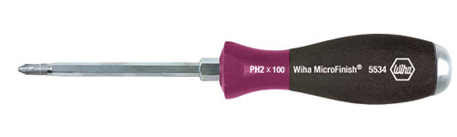 (WI-29150) Отвертка Wiha MicroFinish для винтов Phillips с набалдашником PH2 x 100 мм, 29150