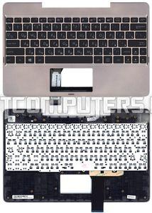 Клавиатура для ноутбука Asus IdeaPad V110-15IAP черная с бронзовым топкейсом