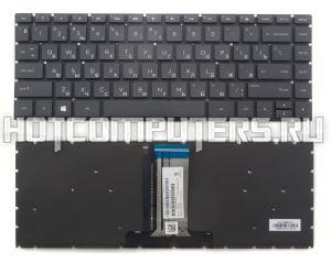 Клавиатура для ноутбука HP 14-BS черная без рамки, с подсветкой