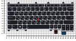 Клавиатура для ноутбука Lenovo 00PA124, Русская, черная с серебристой рамкой