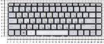 Клавиатура для ноутбука HP 14-AB005TX, Русская, серебристая с подсветкой
