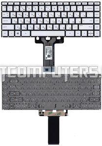 Клавиатура для ноутбука HP 14-BP серебристая с подсветкой