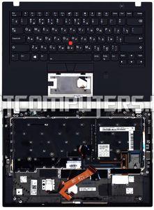 Клавиатура для ноутбука Asus ThinkPad X1 Carbon G6 черная с черным топкейсом