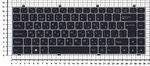 Клавиатура для ноутбука Clevo W230SD черная с серой рамкой