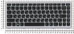 Клавиатура для ноутбуков Lenovo IdeaPad U410 Series, p/n: AELZ8U01110, MP-11K93SU-6862, NSK-BC4SQ, черная с серебристой рамкой