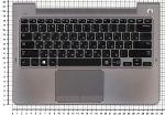 Клавиатура для ноутбуков Samsung NP-535U3C 535U3C BA75-04055M черные кнопки топ-панель серебристая, русская